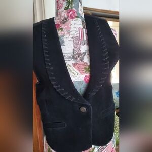 Posh Black Suede Western Tailored Vest